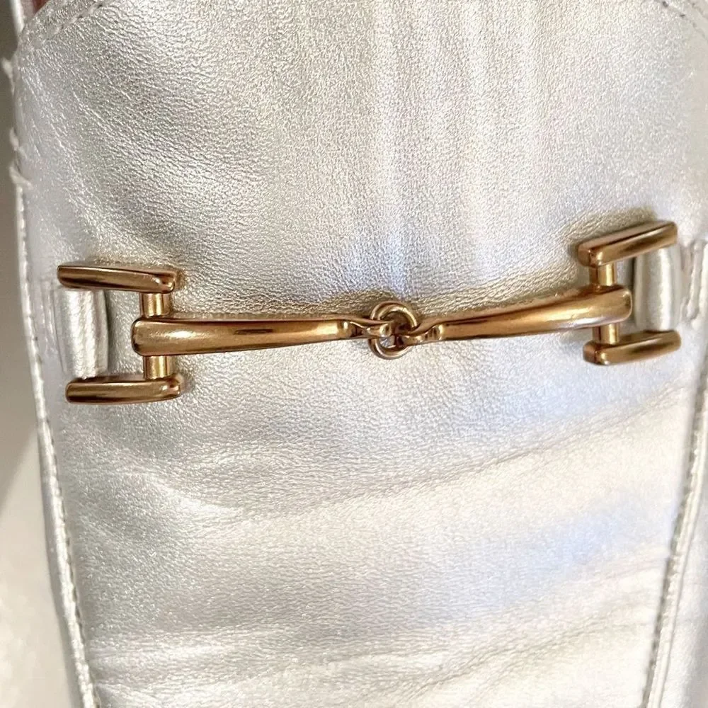 Sam Edelman Loraine Horsebit Loafer Soft Silver slip on size 9 - Picture 3 of 8